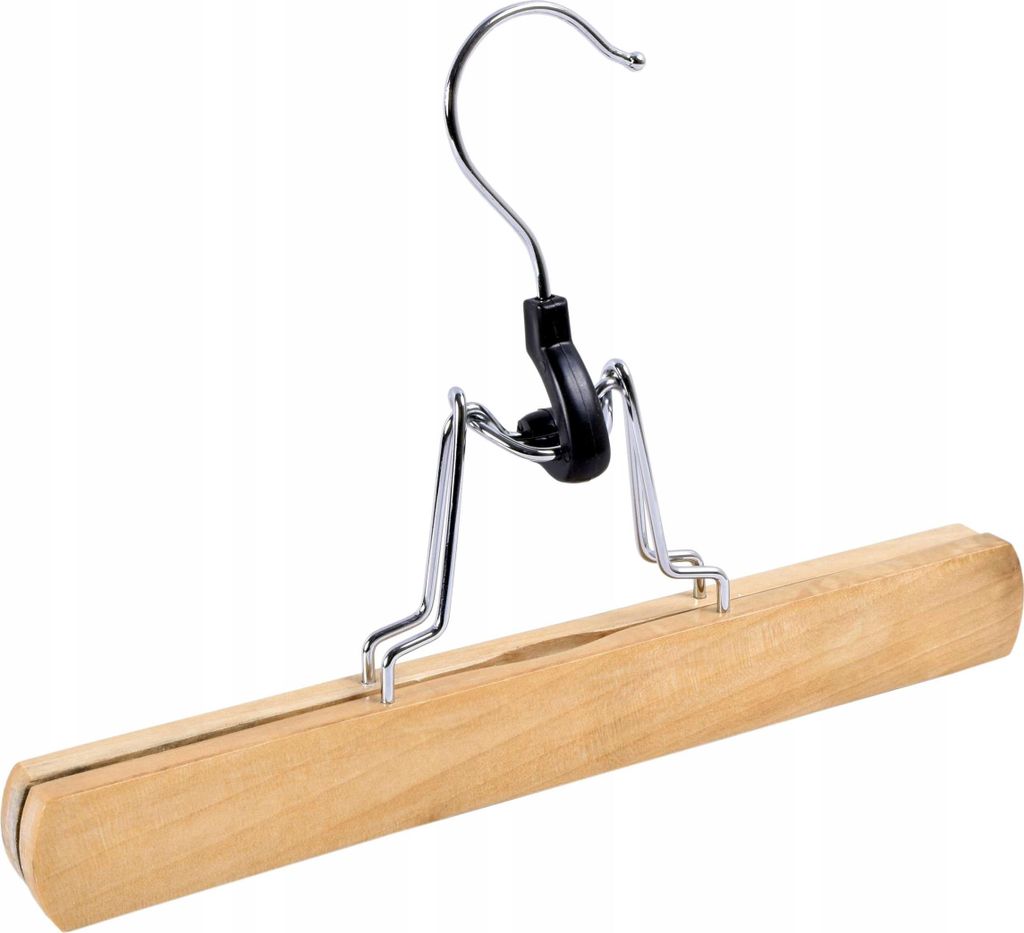 Holz-Kleiderbügel 2er Set für Hosen - Modell "Klips"
