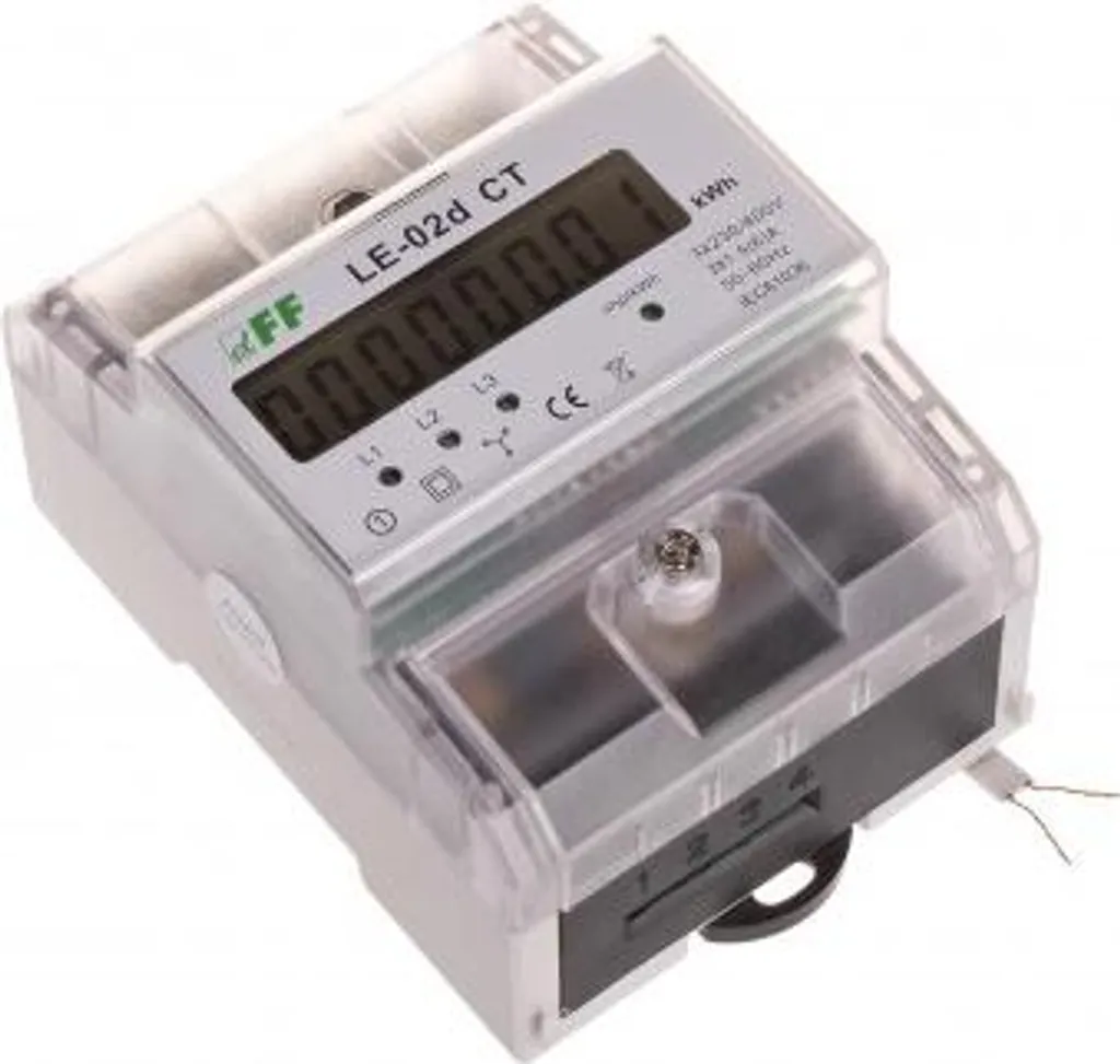 Sous-compteur électrique triphasé LE-02D-CT pour tableau rail DIN
