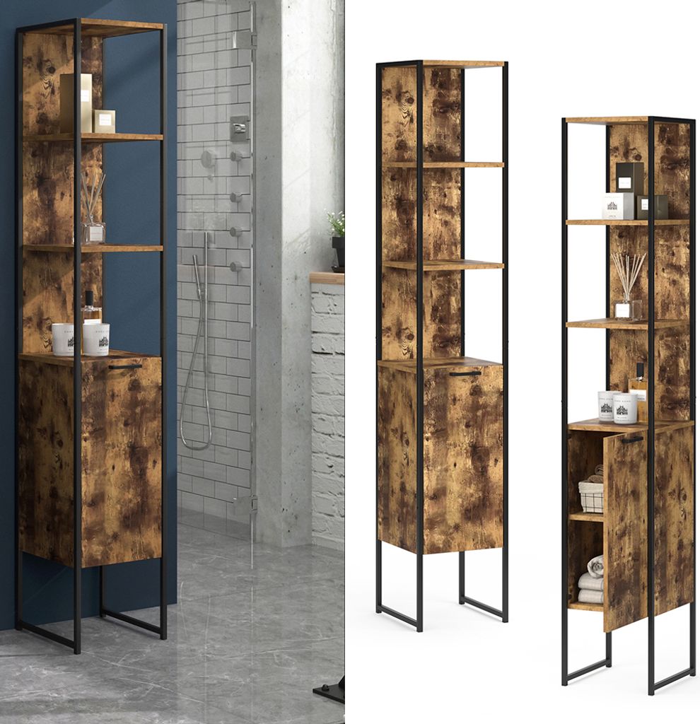 Vicco Szafka łazienkowa Fyrk, 33 x 185 cm, Rustykalny Zdjęcie produktu 2