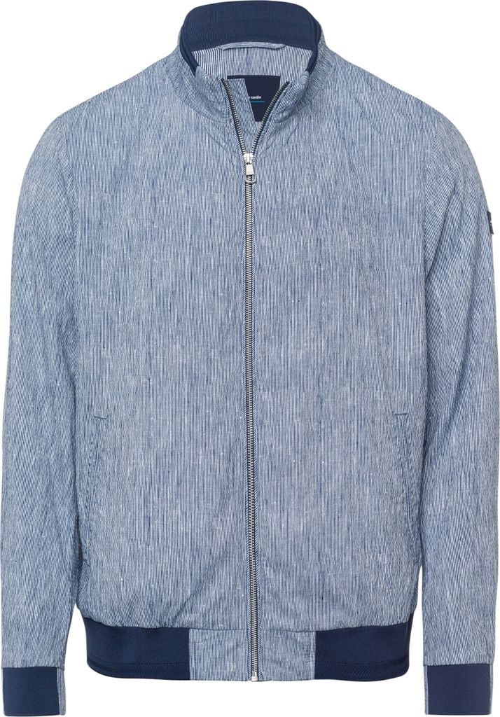 30611 Pierre Cardin, , Herren Übergangsjacke Parka, leichte Übergangsjacke, blau weiß gestreift, XL