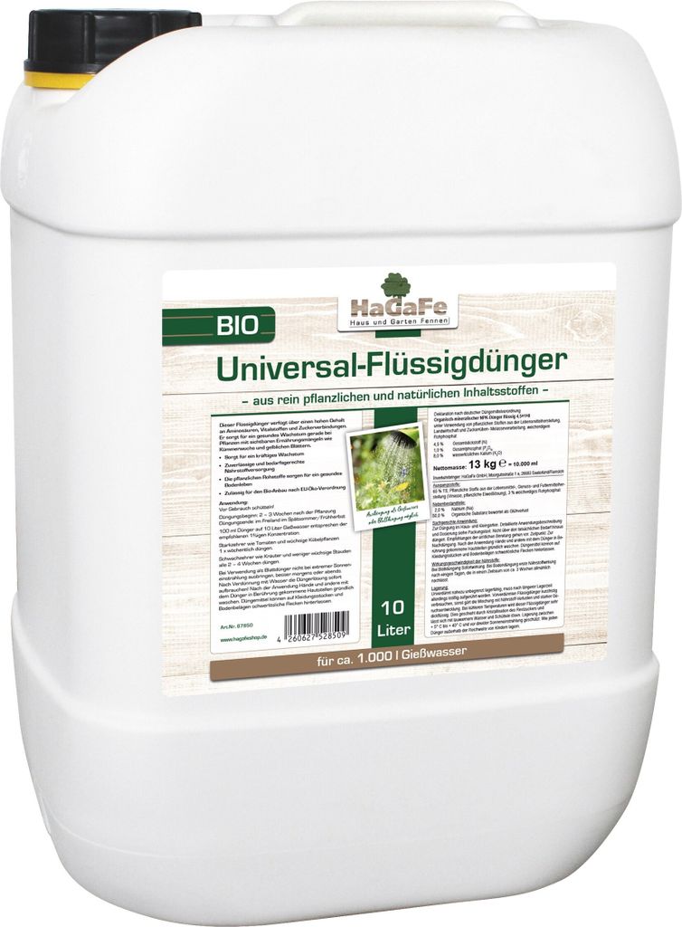 HaGaFe  Flüssigdünger, Universaldünger, 1 x 10L, Produktbild 