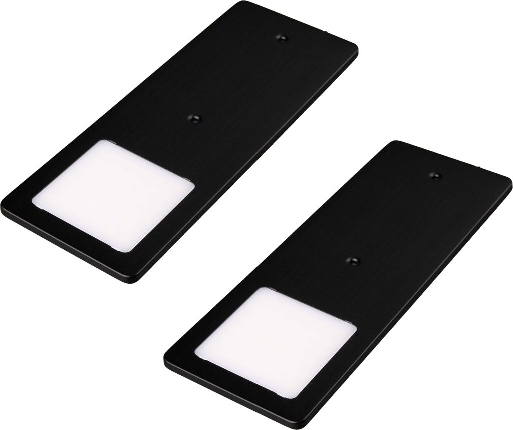 kalb | LED Unterbauleuchten schwarz 5W- sehr flache Küchenleuchte Einbauspot 2er Set neutralweiß