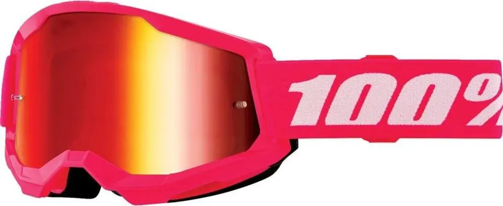 Équipement VTT et Motocross : Masque 100% Strata 2 Rouge à Écran Miroir CAT3