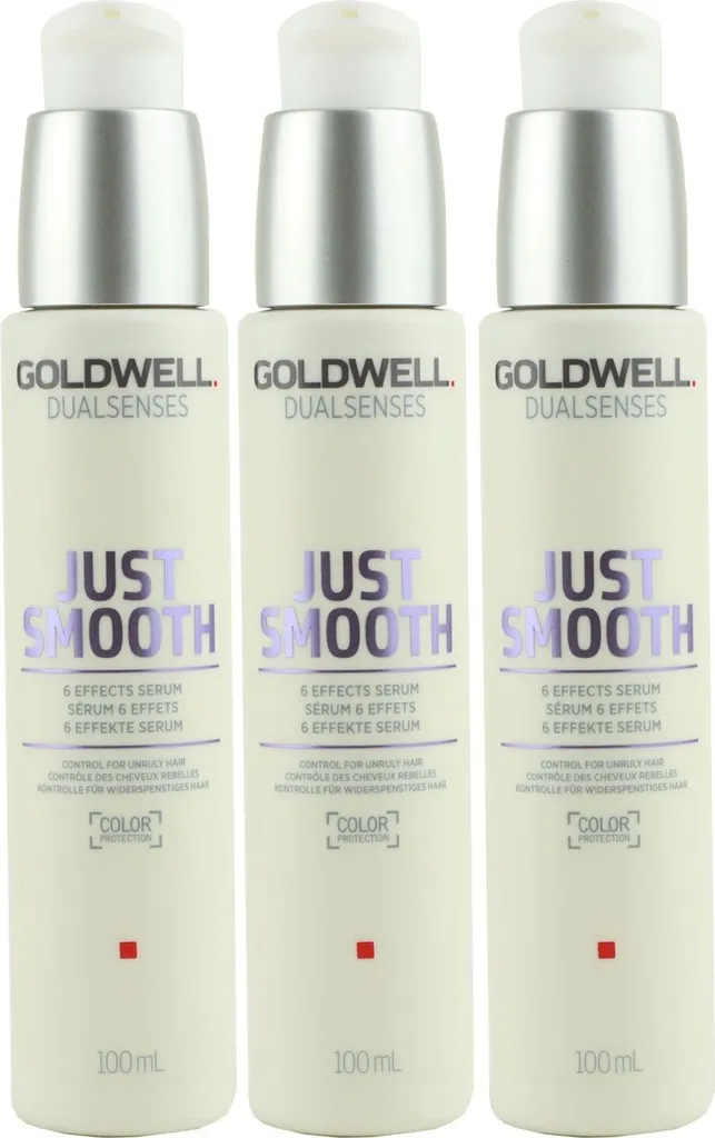 Sérum Anti-Frisottis Goldwell Just Smooth pour Coiffage Facile 3x100ml