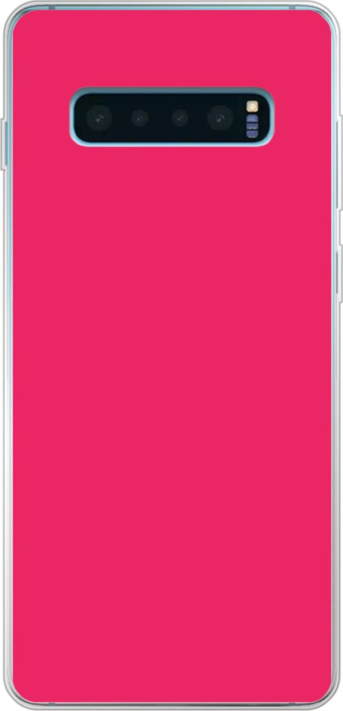 MuchoWow Handyhülle Schutzhülle Hülle für Telefoonhoesje Samsung Galaxy S10 Plus Karmin - Farben - Palette - Rosa Silikon Softcase Handy Hül...