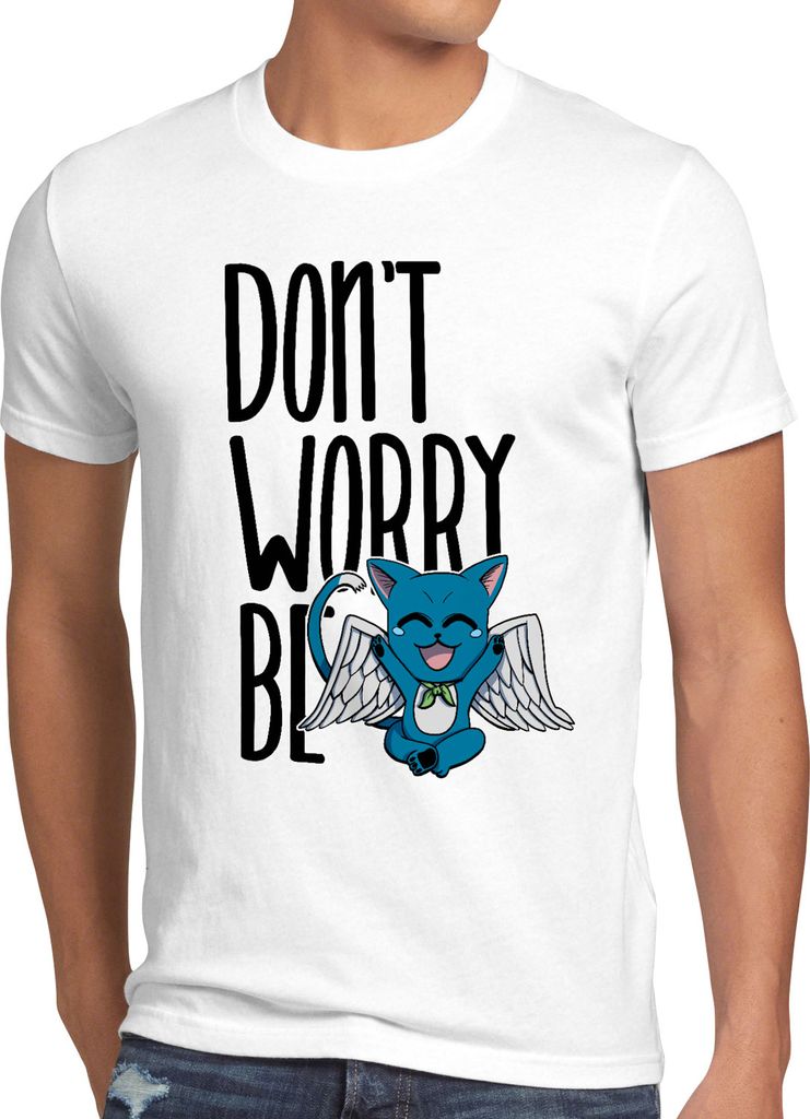 BaumwolleCloud Don't worry be Happy Herren T-Shirt fairy anime manga japan tail