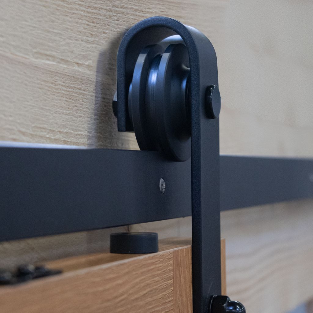 UrbanUp Schiebetür Komplettset Scheunentor-Doppelschiene Silber - Einfache Montage Für Schränke & Räume