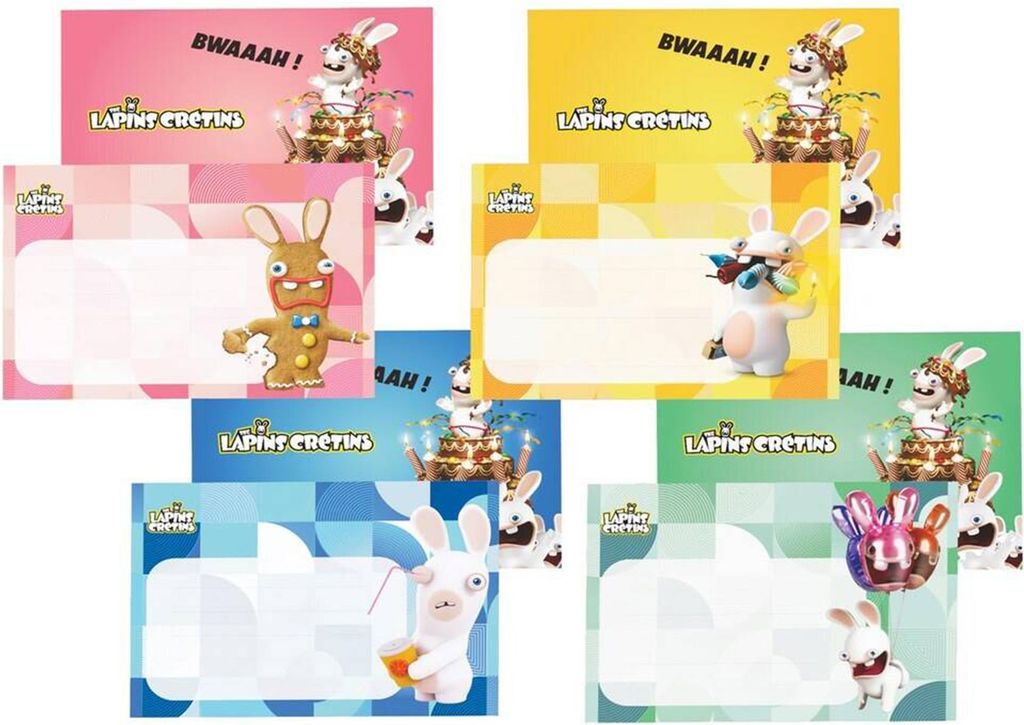 8 Raving Rabbids Einladungen -