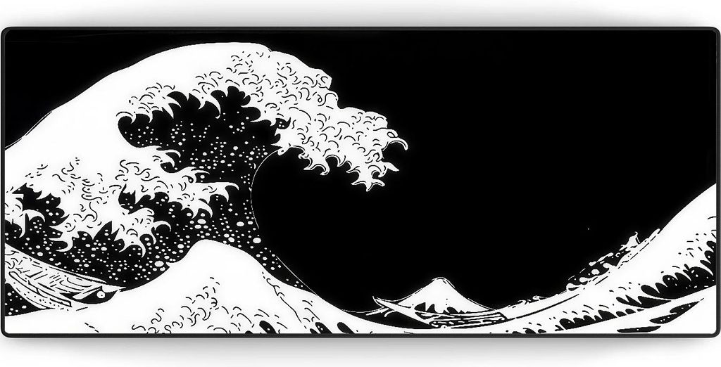XXL Mauspad – Kanagawa Midnight Wave – Gaming – 900 × 400 × 3 mm – rutschfest