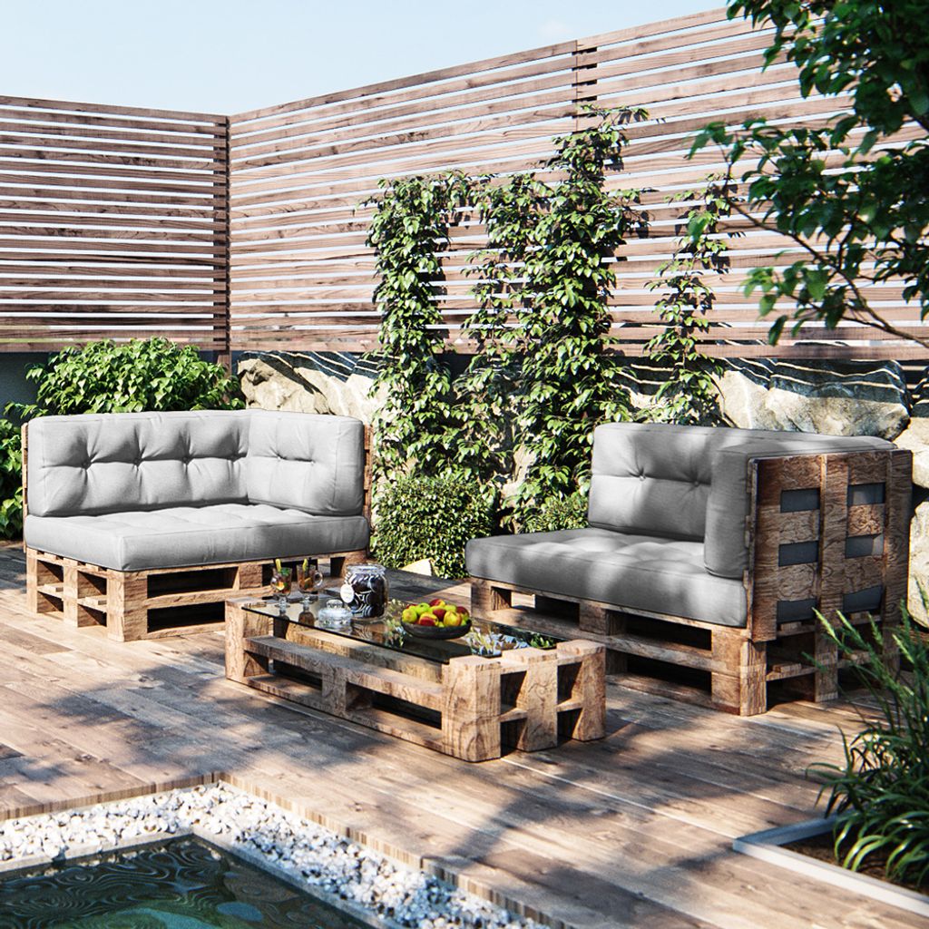 Palettenkissen Set Vicco Grau 2 Teile, Model 31564