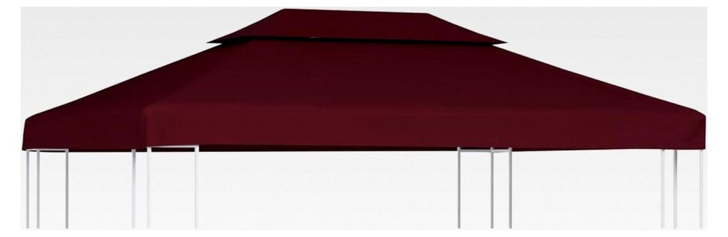 Pavillondach mit Lüftungsdach 310 g/m² 4x3 m Bordeauxrot