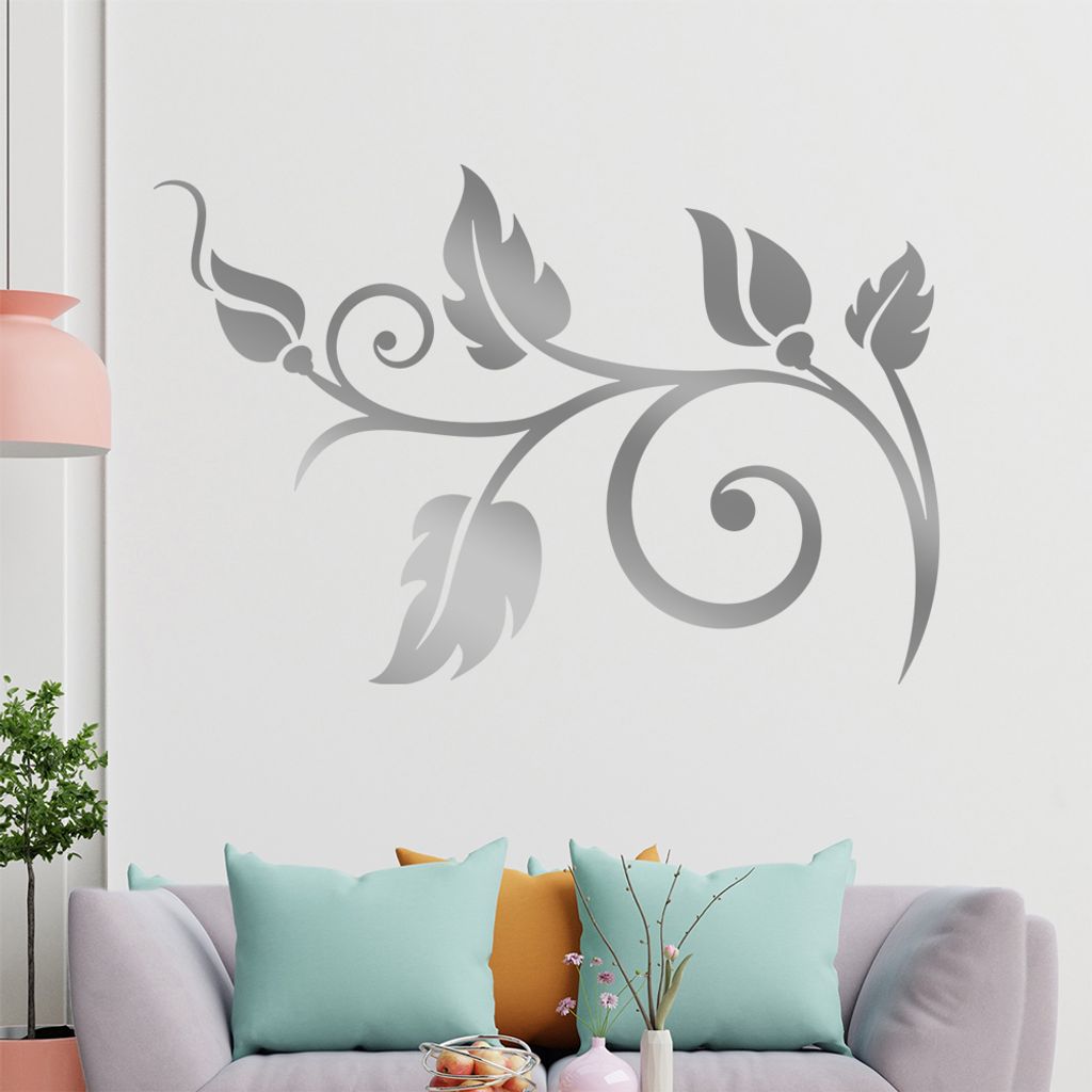 Blume - Linien Wandtattoo in 6 Größen - Wandaufkleber Wall Sticker - Dekoration, Küche, Wohnzimmer, Schlafzimmer, Badezimmer