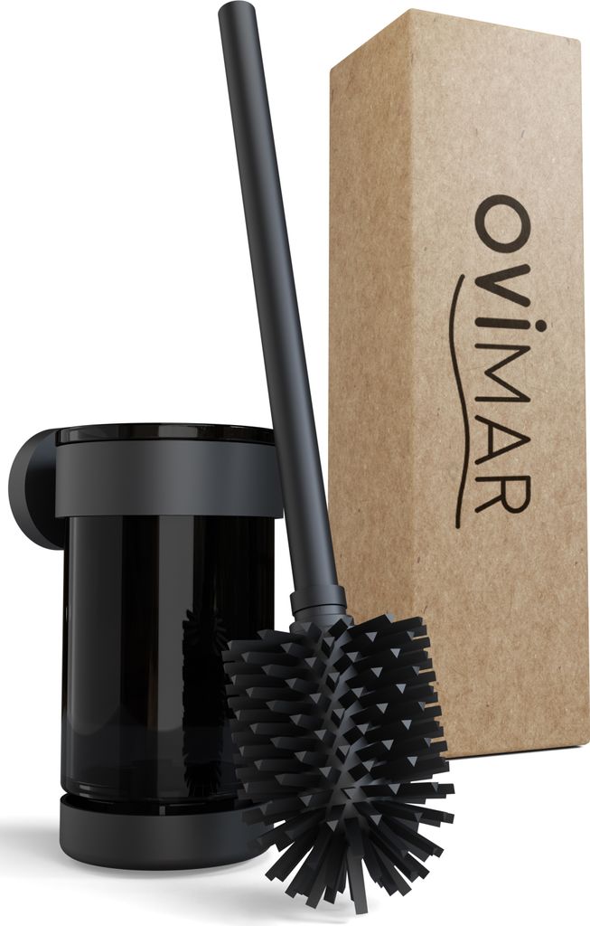 ovimar Toilettenbürste Finnkona | schwarz | Wandmontage mit Bohren | Silikon Klobürste | Belüftungsfunktion | aus pulverbeschichtetem Edelstahl ...