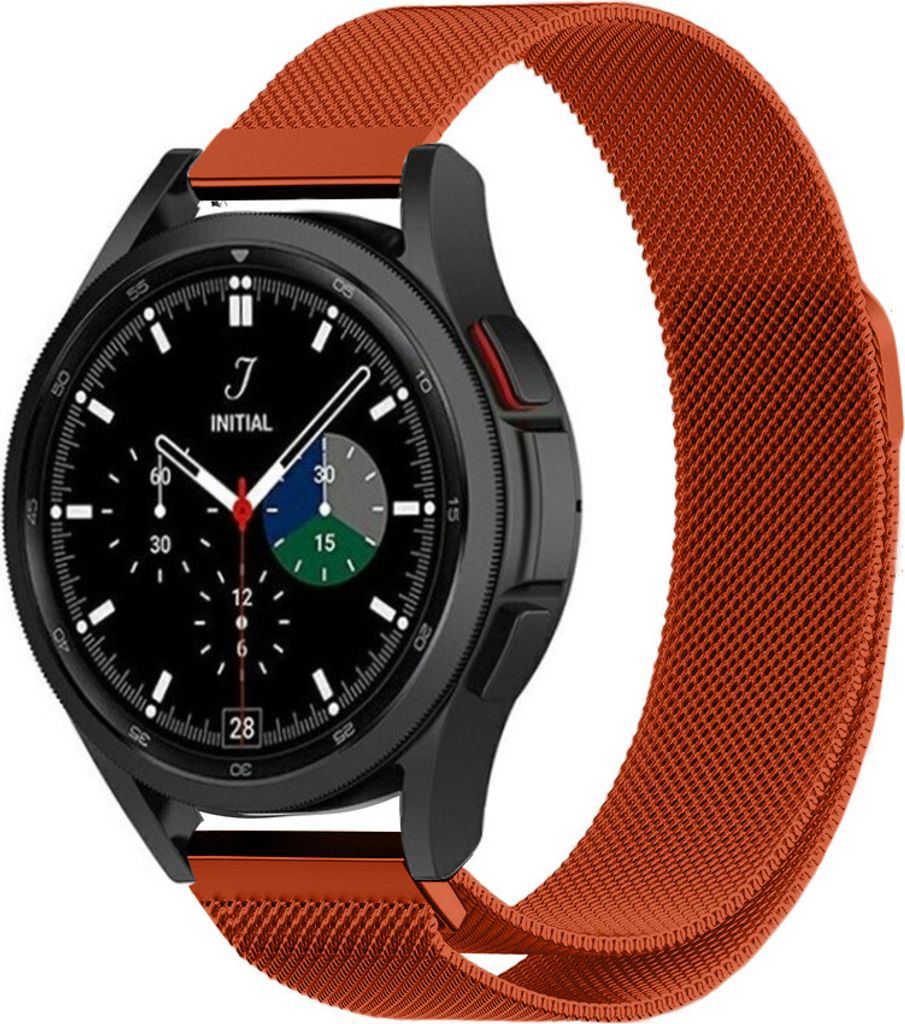 Strap-it Samsung Galaxy Watch 4 Classic 46mm Milanese Armband (Orange)