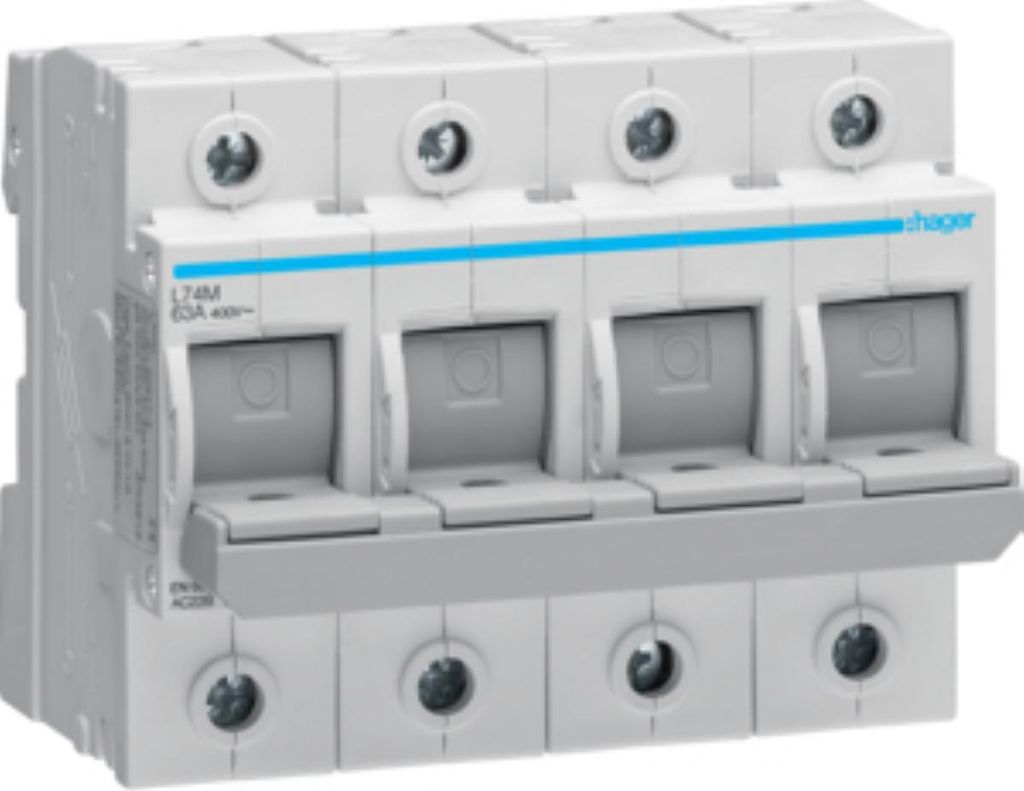 HAGER Lasttrennschalter für Sicherungen D02 E18 63A AC400V Produktbild 