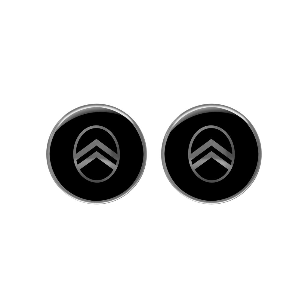 Aufkleber Citroen New 3D Logo, schwarz, 2er-Set, 12 mm