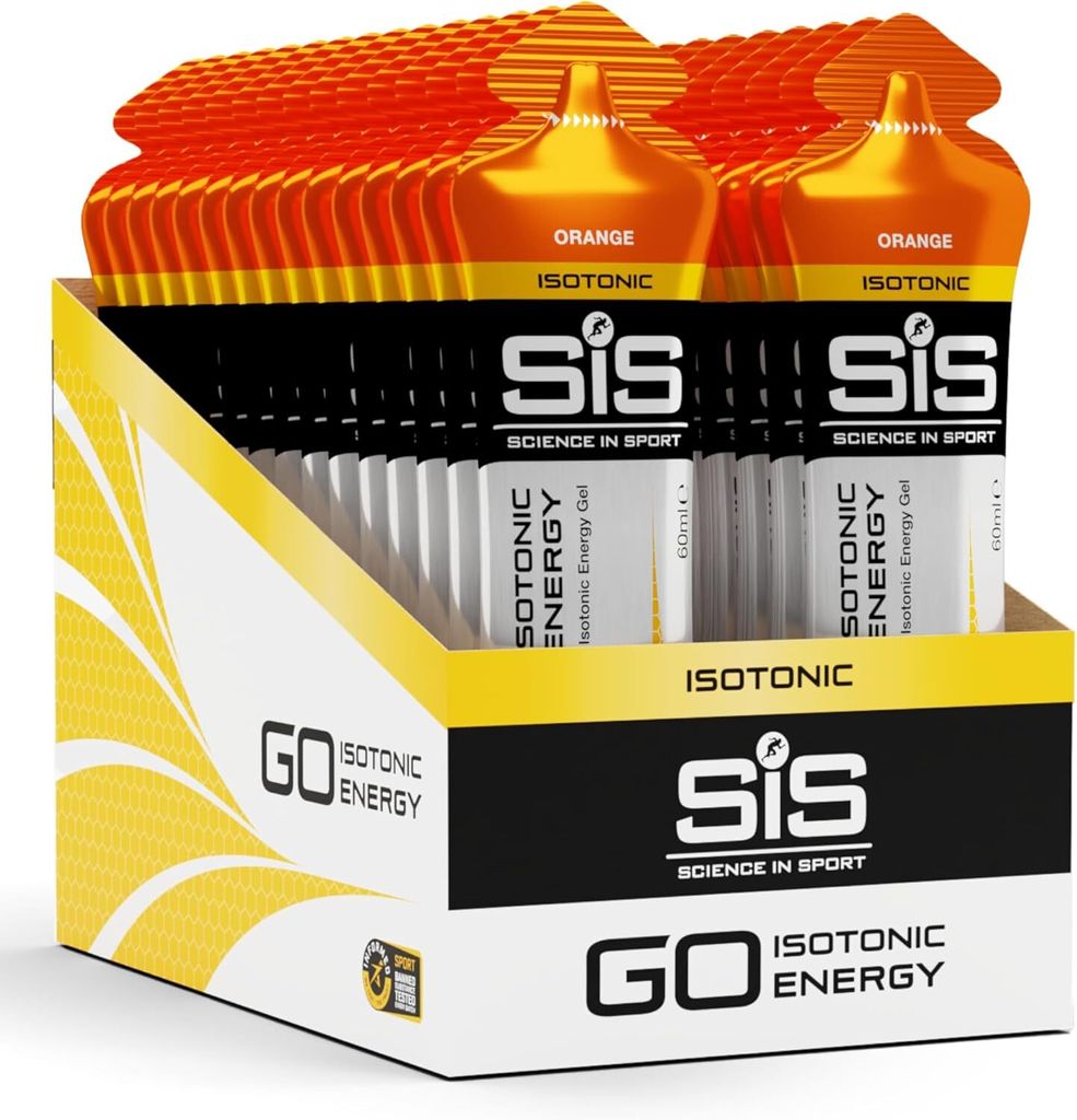 Science in Sport - SIS GO Isotonic Energy Gel - Vegan - Orange geschmack - Isotonische Formulierung mit 22g Kohlenhydraten - 30 x 60ml