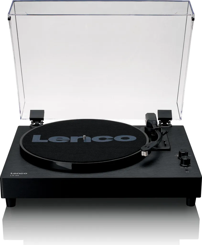 Lenco LS-60BK Platine vinyle en bois noire Bluetooth intégrée
