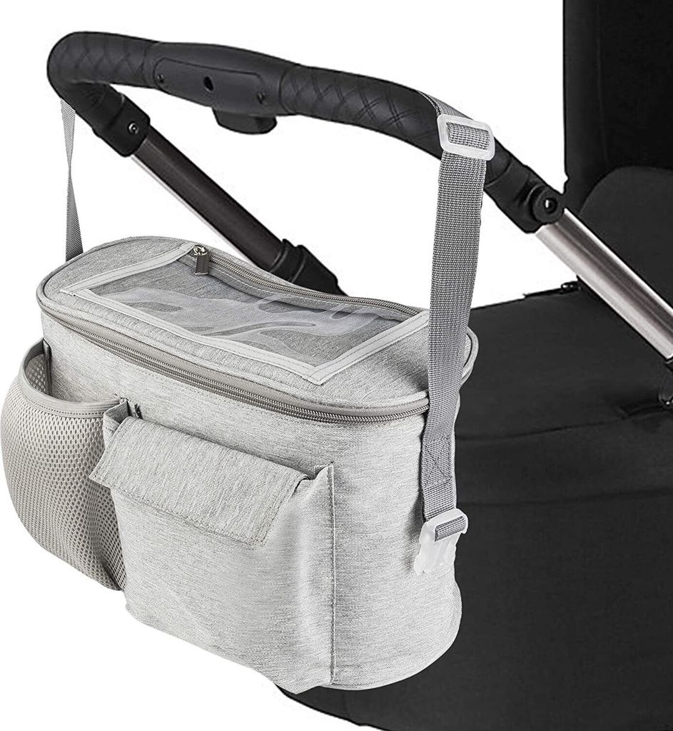 ONVAYA® Kinderwagen Organizer | Kinderwagentasche grau | Produktbild 