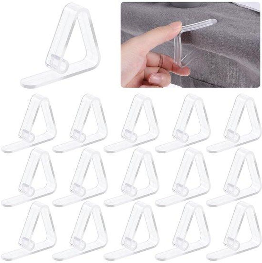 Klammern für Außentische, transparent, ABS, 16-teilig