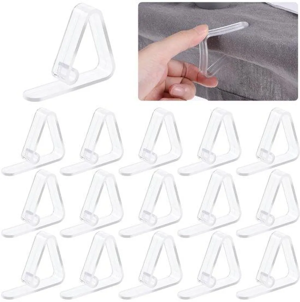 Pinces pour tables d'extérieur en ABS transparent lot de 16 clips robustes