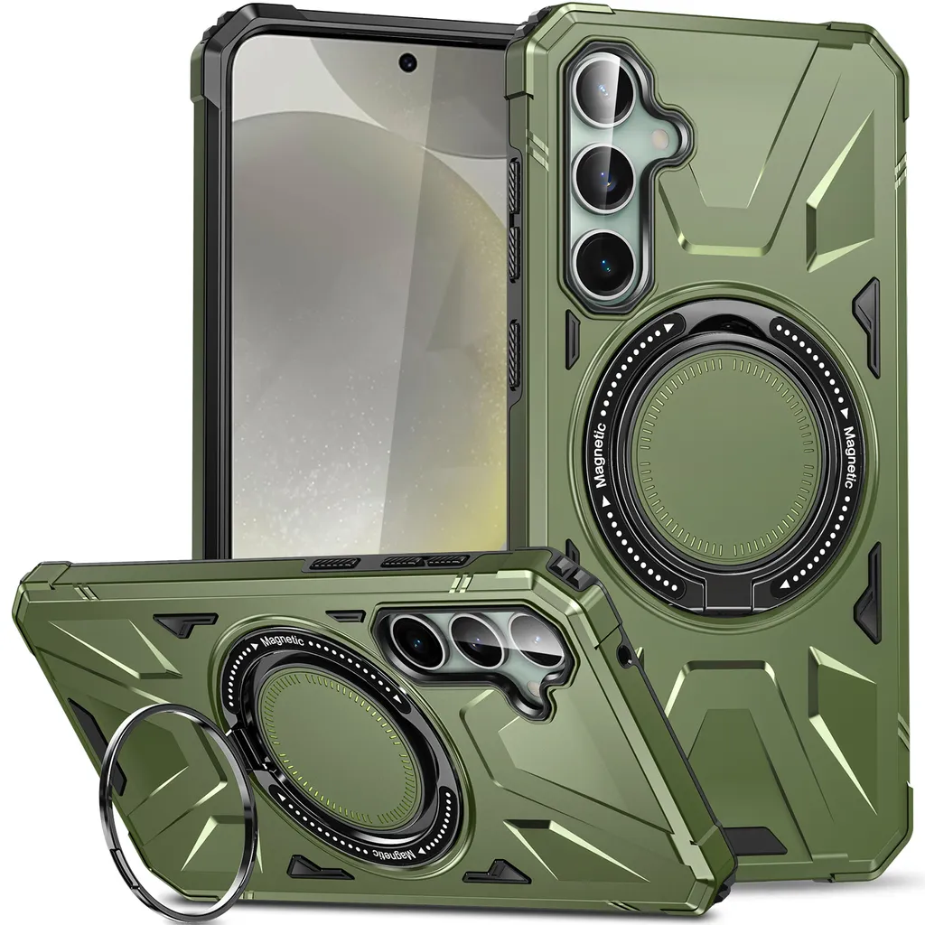 Cover Samsung Galaxy S25 MagSafe Verde Scuro - Protezione Robusta con Anello