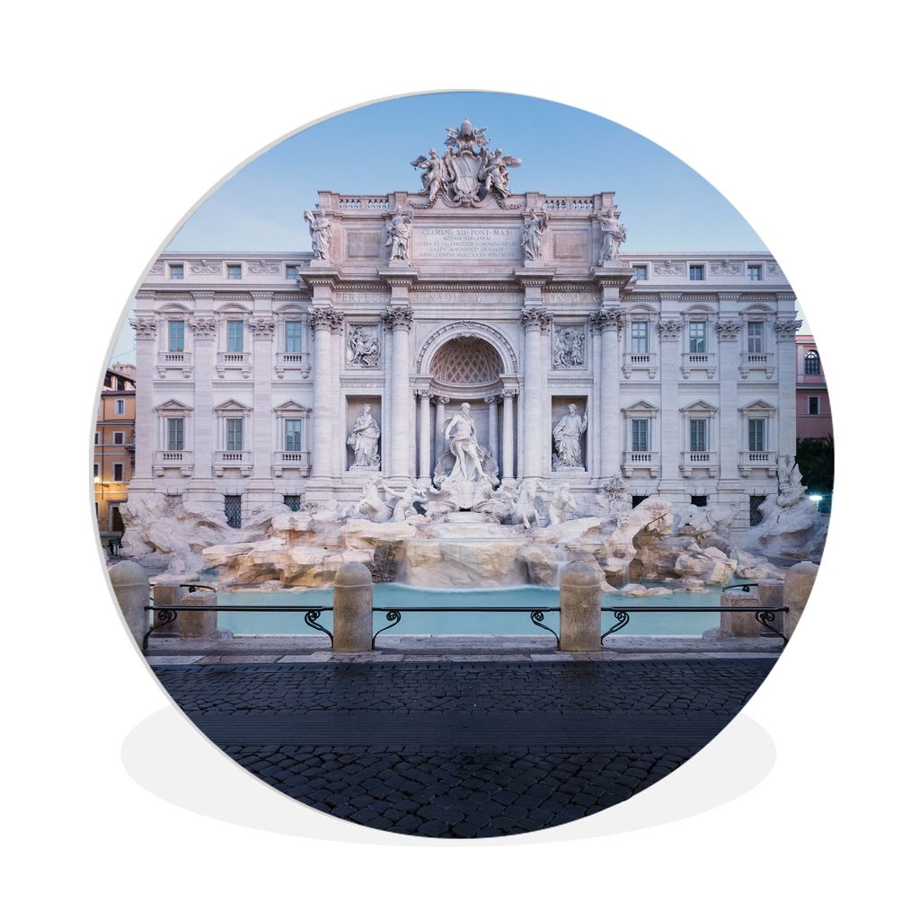 MuchoWow Rundes Wandbild - Runde Bilder Gesamtansicht des Trevi-Brunnens Ø 90 cm Kreis Wanddekoration Kunststoff - Wandkreis - Wandschmuck - Wan...