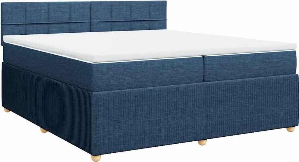 vidaXL Boxspringbett mit Matratze Blau 200x200 cm Stoff