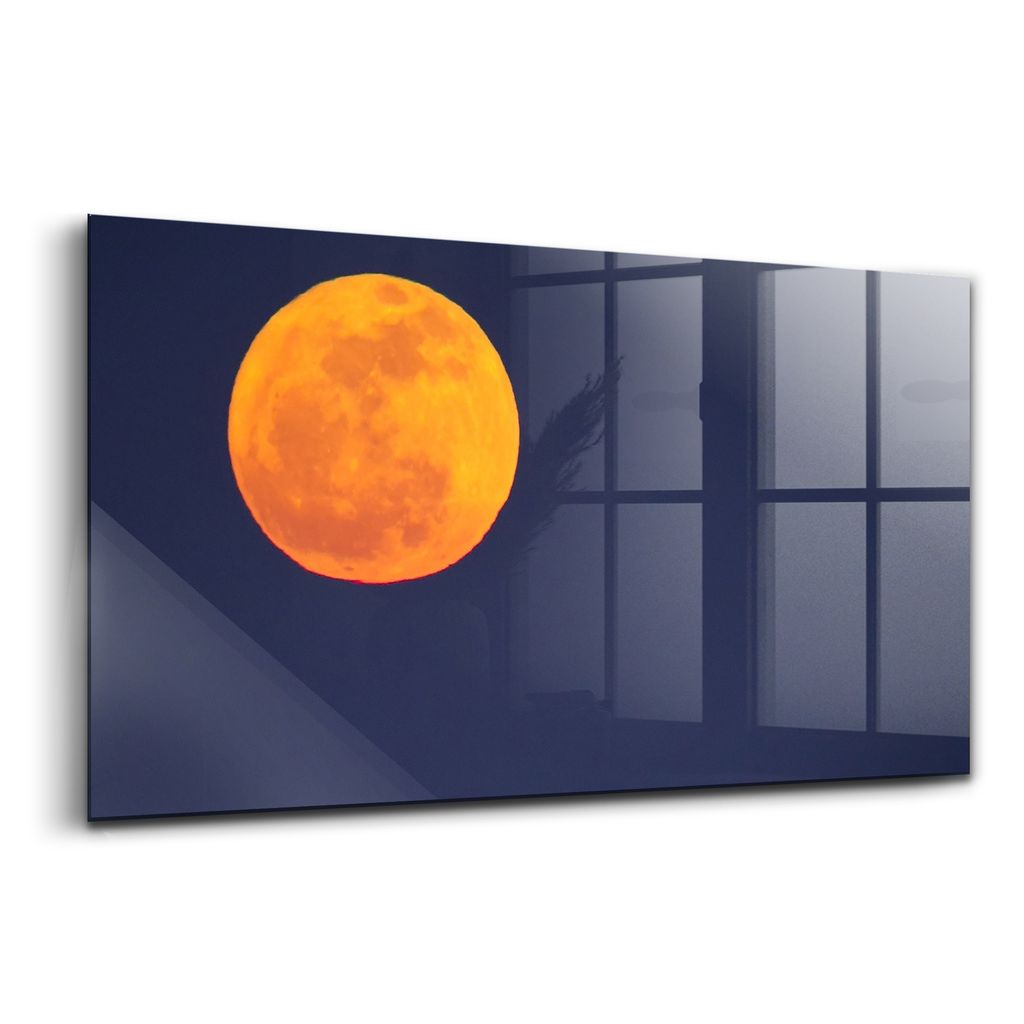 Glasmalerei - dekorative Malerei - moderne Malerei - 140x70 - Mond in Washington