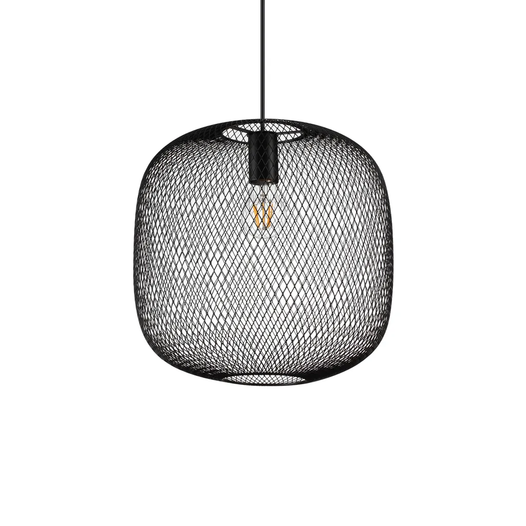 Suspension Noire Contemporaine Net Metal - Éclairage E27 Maille 42W
