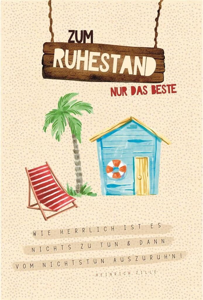 Ruhestand Karte mit Umschlag folienfrei unverpackt Greenline