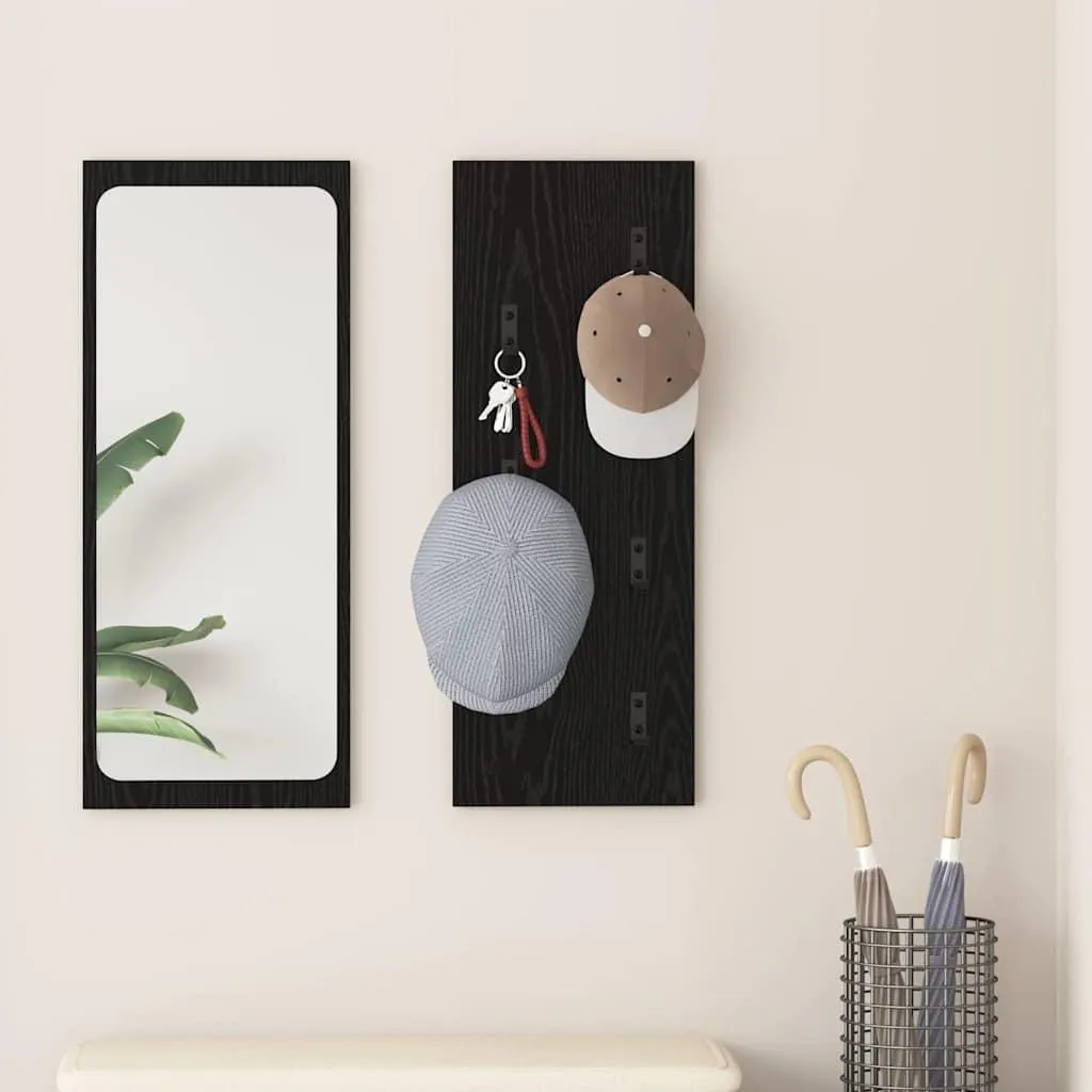 Comodino Sospeso Maison Exclusive Nero Rovere 30x1.5x80 - Salvaspazio