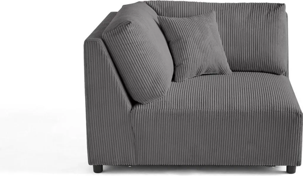 Module d'angle réversible Garance en velours côtelé gris anthracite - 9