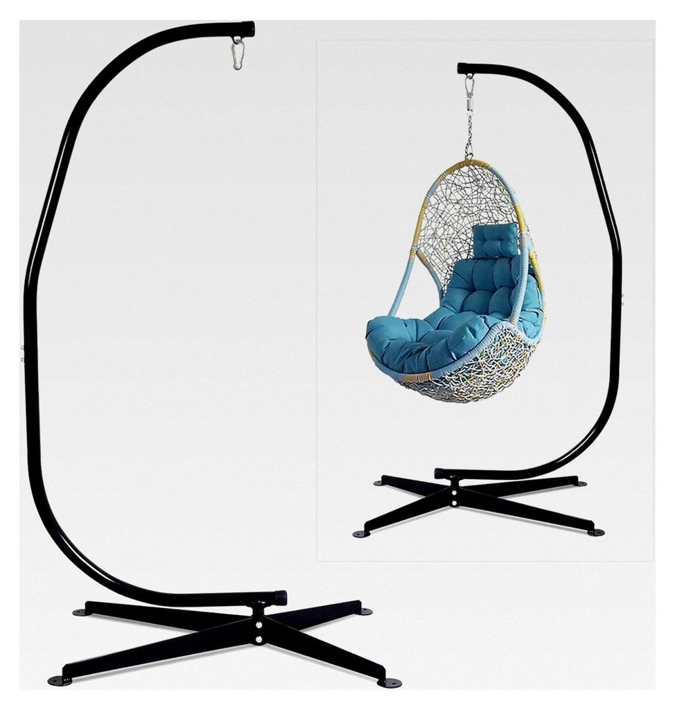 Freistehendes Hängestuhlgestell, stabil für drinnen und draußen, max. 150 kg belastbar, Schwarz