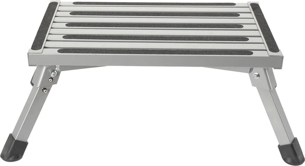 Gradini pieghevoli per camper, lega di alluminio, 19" x 12", regolabili in altezza, sgabello e pouf, pieghevoli - 1