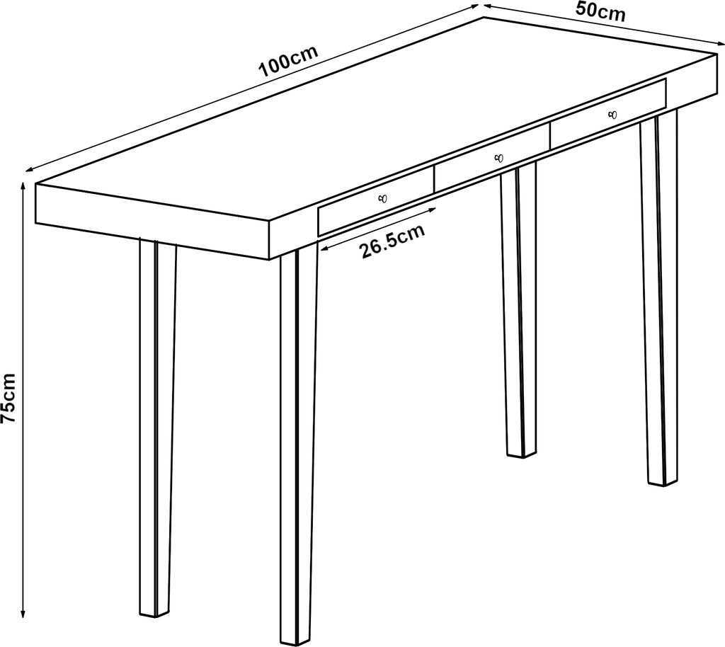 Biurko 'Hässleholm' bambus 3 szuflady 100x50x75cm natura Zdjęcie produktu 3
