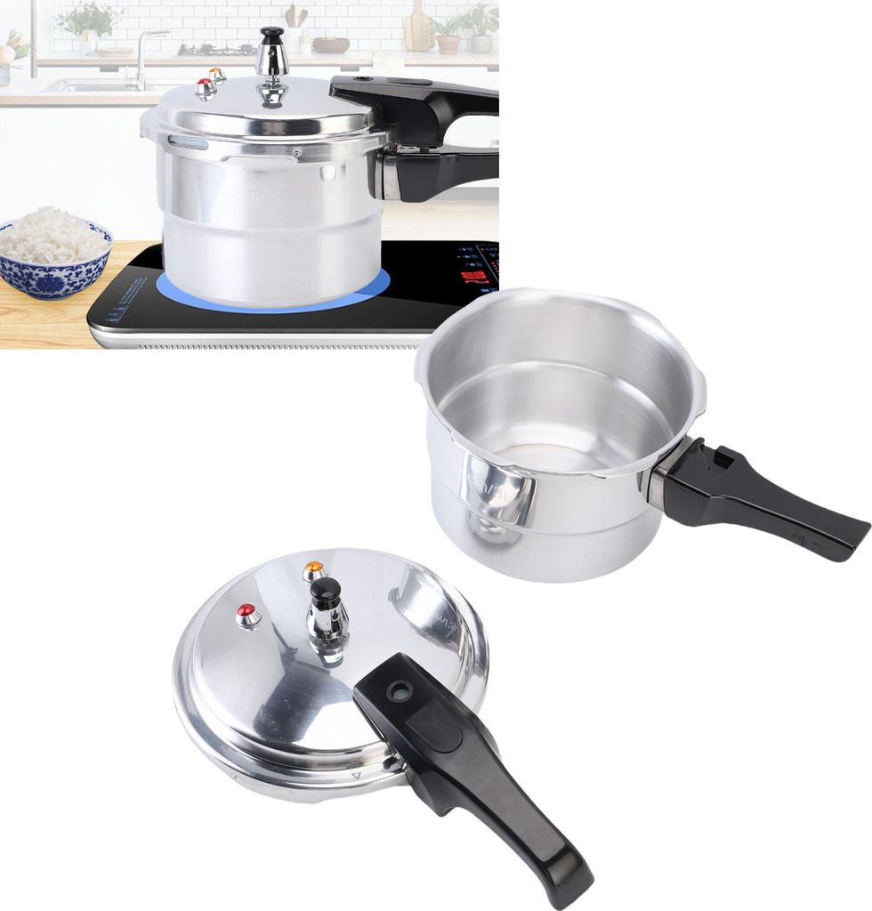 Schnellkochtopf 3L Explosionssicheres Aluminium Herdplatte Schnelles Kochen Canning Kochtopf mit Dampfeinsatz für Küche