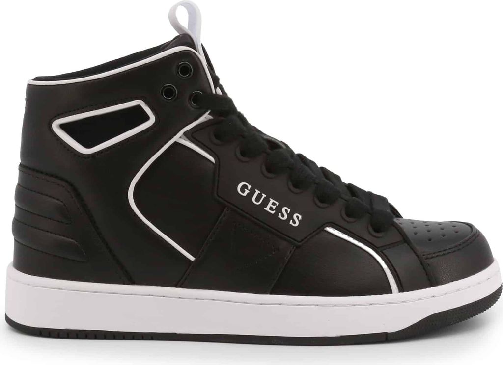 Guess Basqet Frauen Schnürung Gemischte Leder Turnschuhe Schwarz Weiß – undefined / Schwarz-Weiss