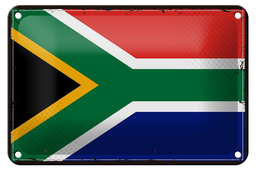 Blechschild Flagge Südafrikas 18x12cm Retro South Africa Produktbild 