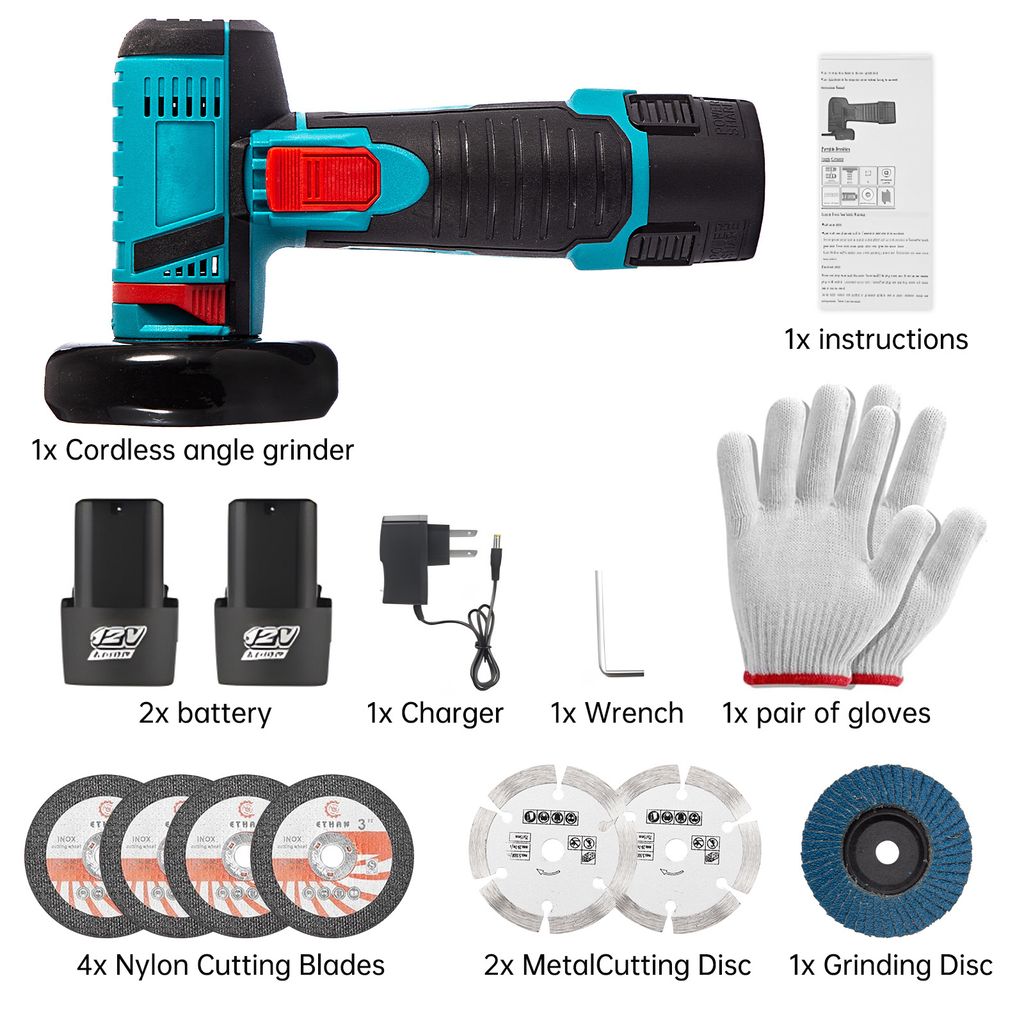‌Mini-Winkelschleifer, kabellos 12V (19.500 U/min) mit Produktbild 