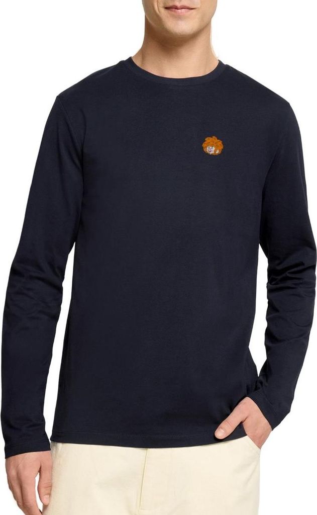 Spreadshirt Pumuckl Stickdesign Premium Langarmshirt Herren, M, Navy