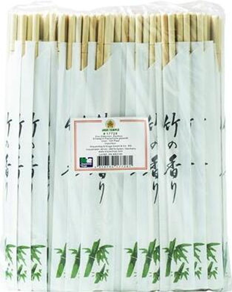 Bambusstäbchen in einer Papierpackung mit 100 Paaren - Jade Produktbild 