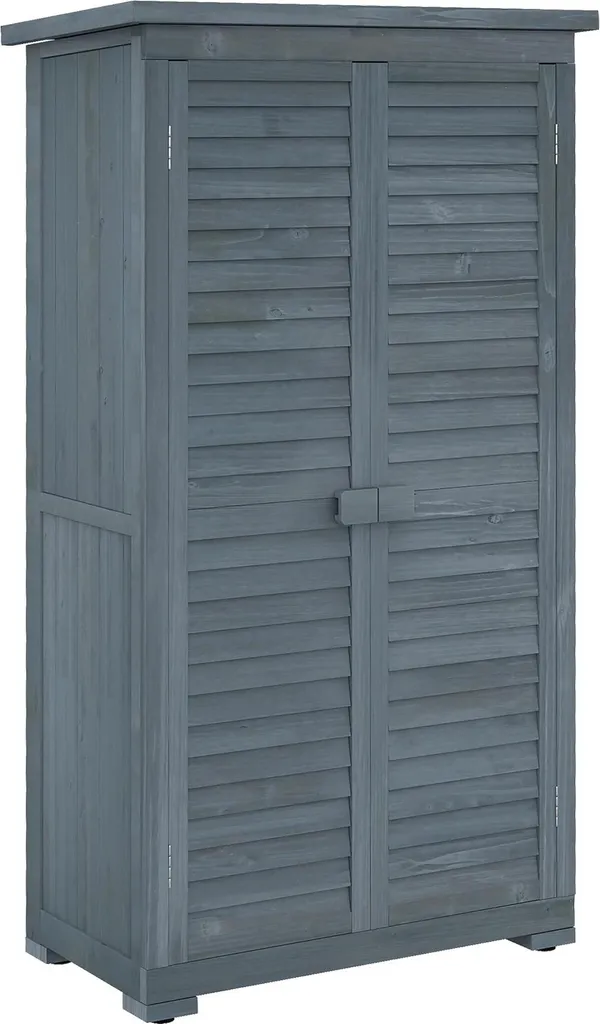 Rangement jardin en bois gris pour balcon et terrasse - 0,31 m²