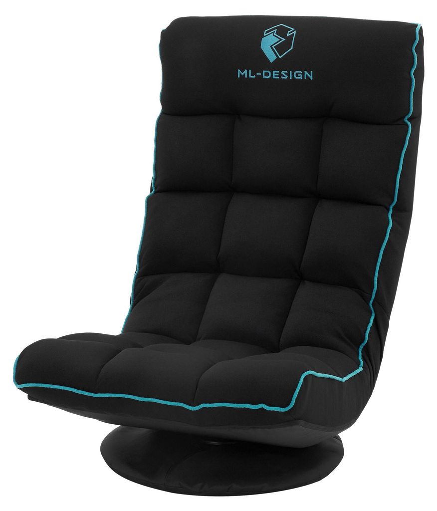 ML-Design Gaming Bodenstuhl Schwarz-Türkis, verstellbare Produktbild 