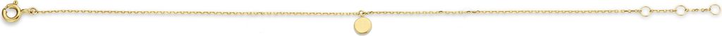 New Bling 9NBG-0171 Goldarmband mit Anhänger - Rund - Ankerglied mit Perlen - 14 crt - 18cm - Goldton