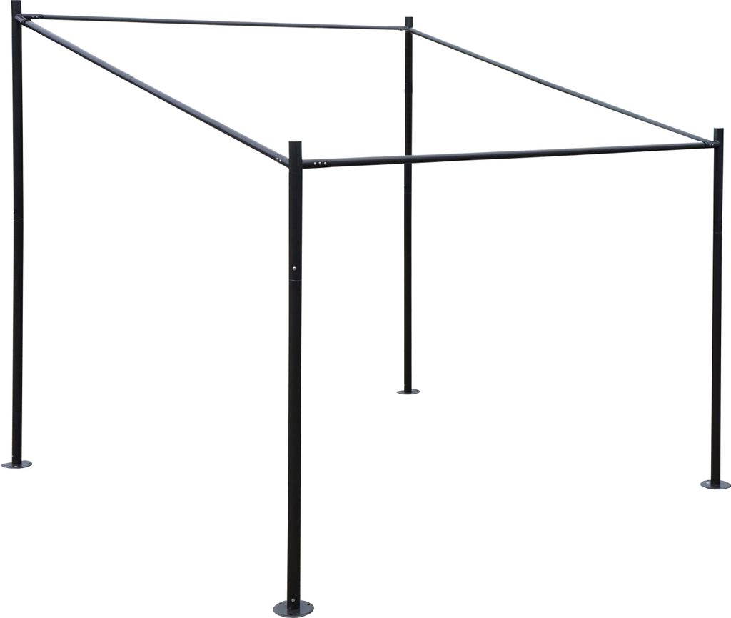 Pergola-Gestell HWC-A22, Anbaupergola Garten Pavillon Terrassenüberdachung Gestänge, Stahl 3x3m