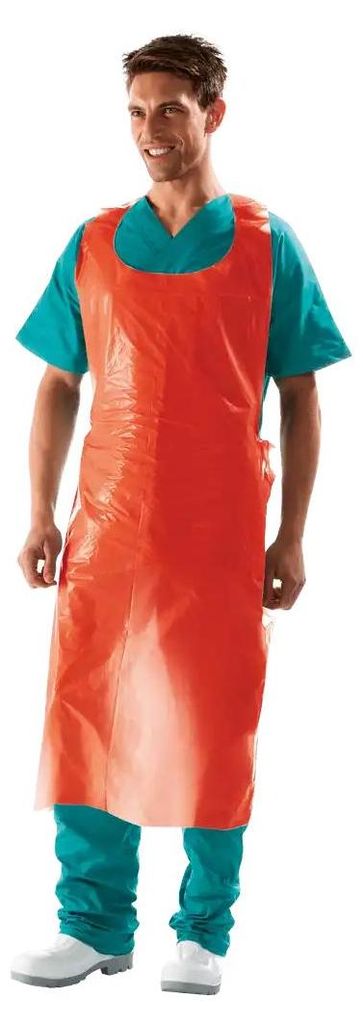 Sir Safety Einwegschürze Polyethylen wasserdicht 81x135 cm 50 Stück, One size, Rot