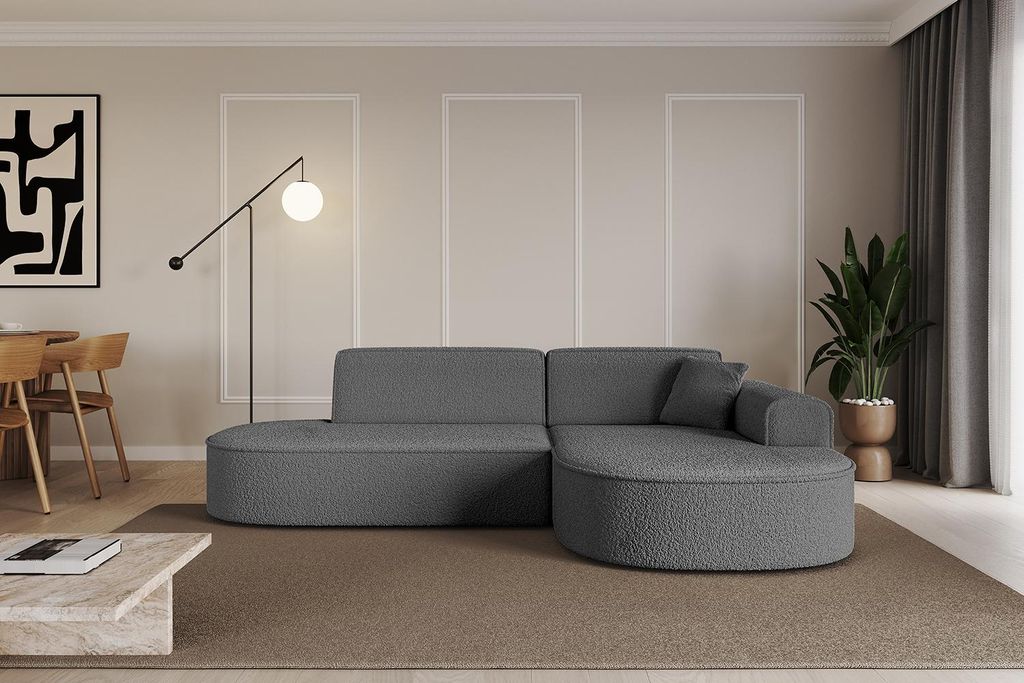 ALTDECOR Ecksofa in L-Form MARI-L1 - 243x171x79,5 cm Grau - Corner Sofa Bett Eckcouch Couch Wohnlandschaft Cauchsofa