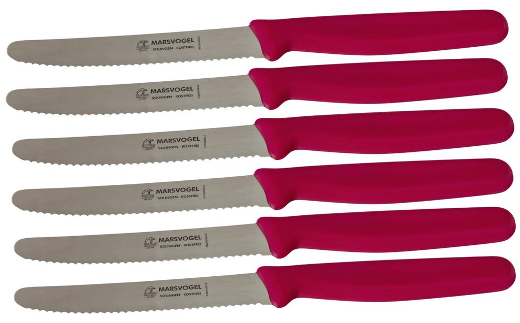 Marsvogel | Tafelmesser | Pink | Edelstahl Wellenschliff | rostfrei & langlebig | ergonomischer Griff | ideal für Brot, Brötchen & Frühstück | ...
