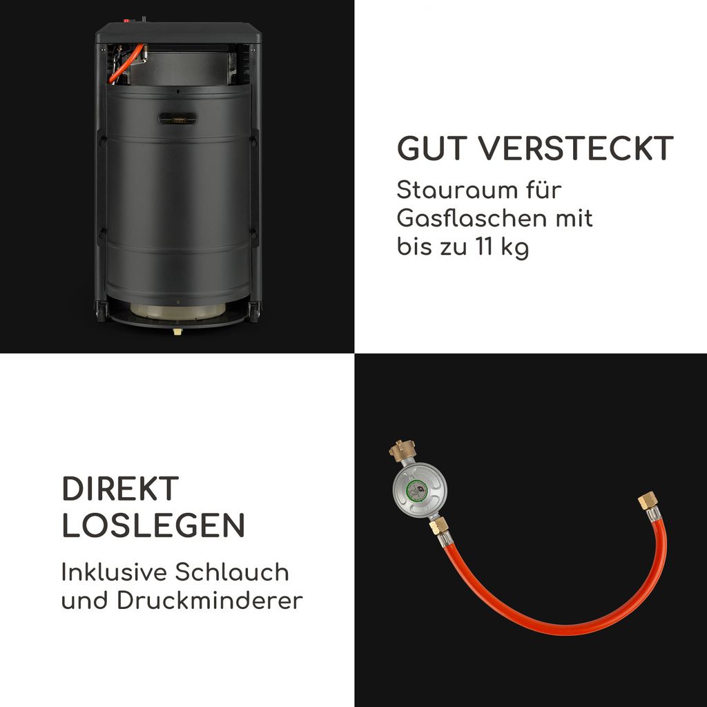 Andora Deluxe Gasheizofen Gasheizer Feuerschein bis 3,4kW Produktbild 4
